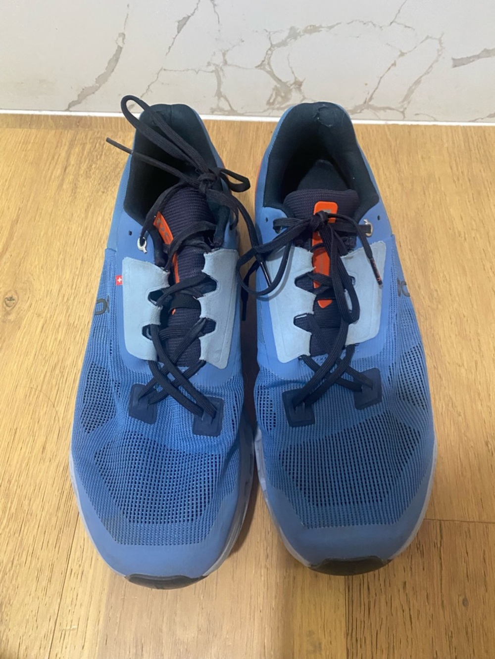 On Cloudstratus Men’s performance running shoes in Lake/Flare colorway 13 GUC